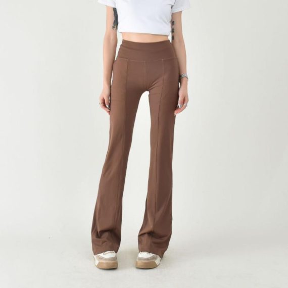 Trousers | Womens  Petite Chocolate Knitted Wide Leg Flares Clothing Chocolate