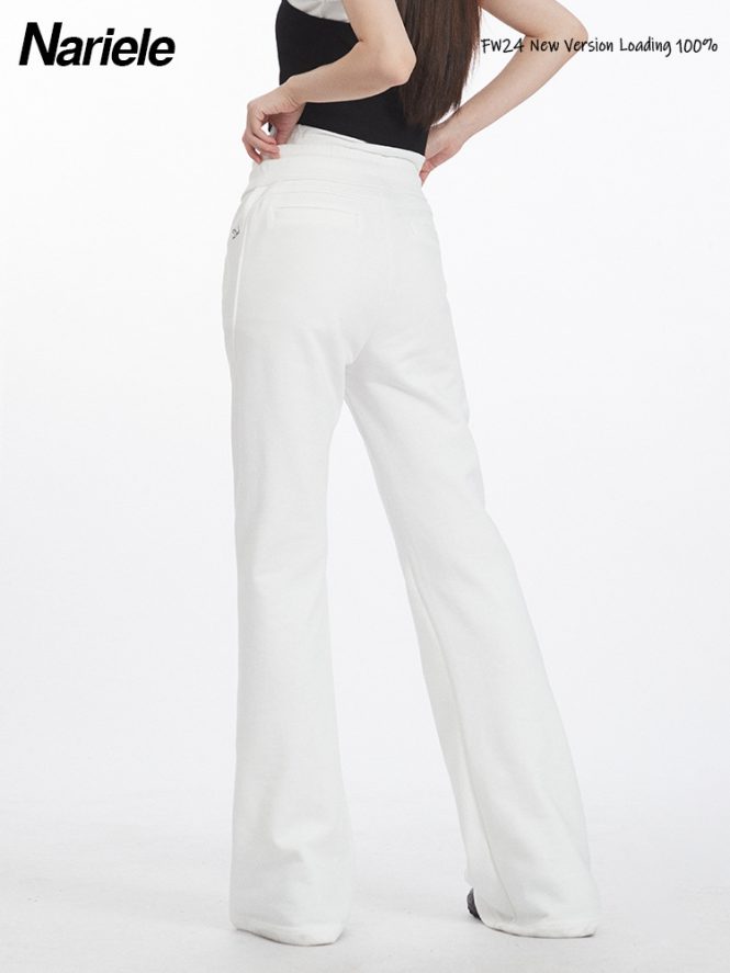 Trousers | Womens  Premium White Tailored Woven Straight Leg Trousers Clothing Trousers