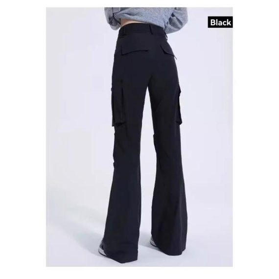 Trousers | Womens  Prettylittlething Shape Black Buckle Detail Cargo Wide Leg Trousers Clothing Black