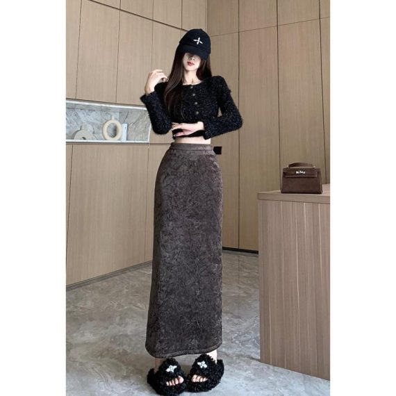 Skirts | Womens  Premium Slate Grey Washed Faux Leather Low Rise Maxi Skirt Clothing Skirts