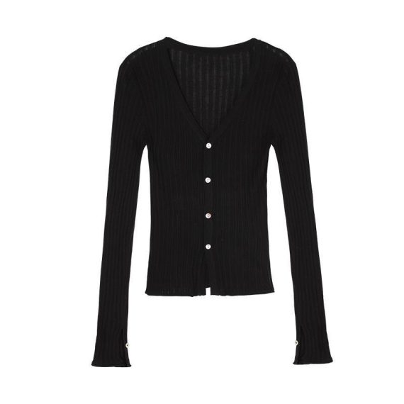 Knitwear | Womens  Black Button Front Knit Cardigan Clothing Black